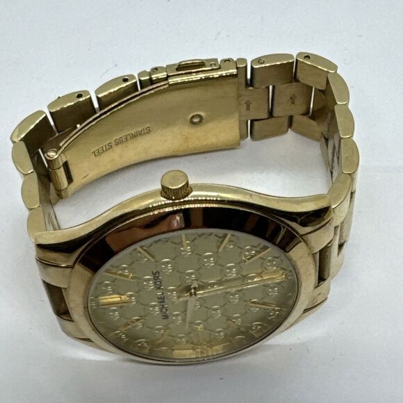 Michael Kors Slim Runway MK3335 Women's Gold Tone Analog Dial Wrist Watch JNA625 - Picture 6 of 11